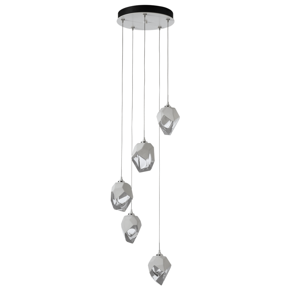 Chrysalis 5-Light Crystal Pendant by Hubbardton Forge - Dimmable, Adjustable Height, UL Damp Rated