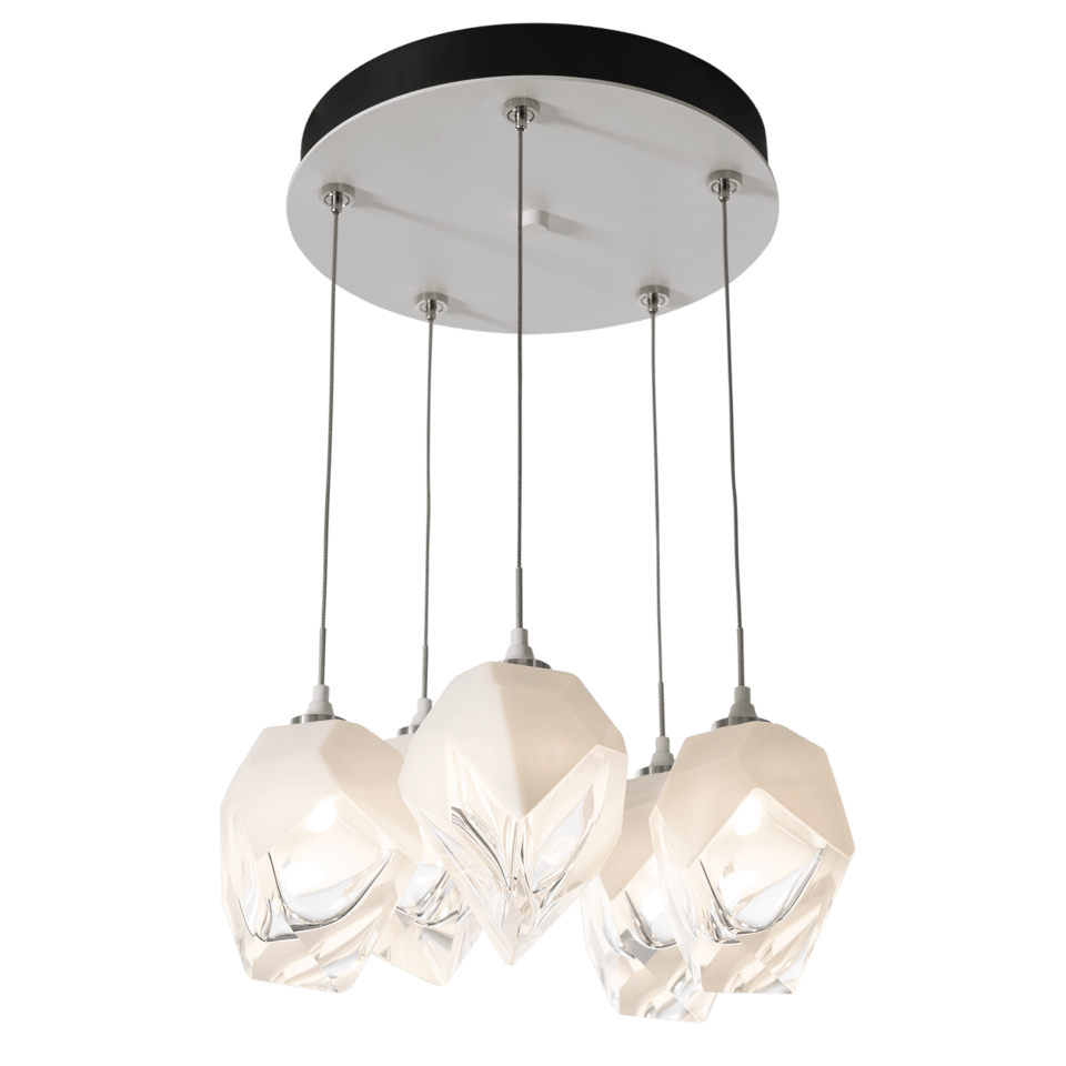 Chrysalis 5-Light Crystal Pendant by Hubbardton Forge - Dimmable, Adjustable Height, UL Damp Rated