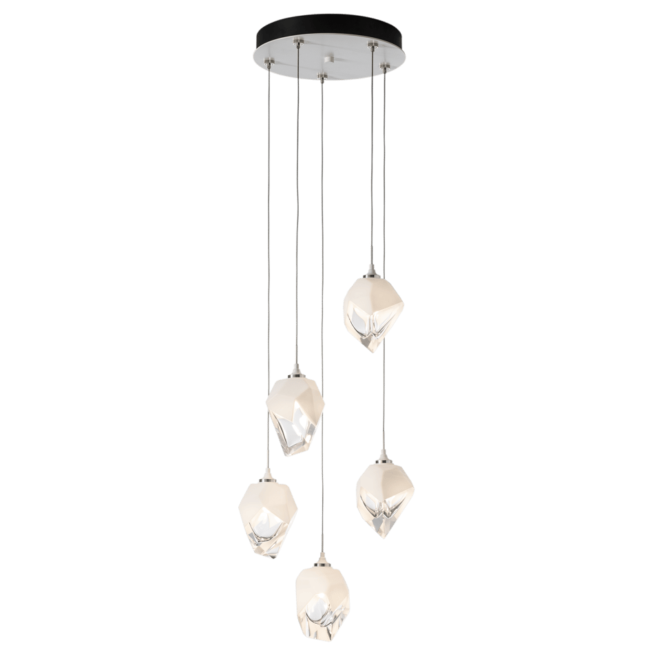 Chrysalis 5-Light Crystal Pendant by Hubbardton Forge - Dimmable, Adjustable Height, UL Damp Rated