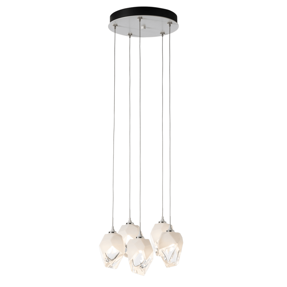 Chrysalis 5-Light Crystal Pendant by Hubbardton Forge - Dimmable, Adjustable Height, UL Damp Rated