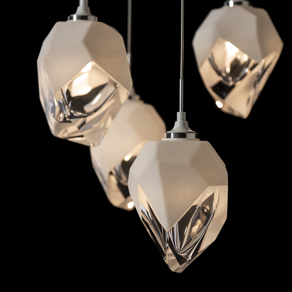 Chrysalis 5-Light Crystal Pendant by Hubbardton Forge - Dimmable, Adjustable Height, UL Damp Rated