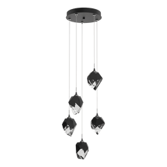 Chrysalis 5-Light Crystal Pendant by Hubbardton Forge - Dimmable, Adjustable Height, UL Damp Rated