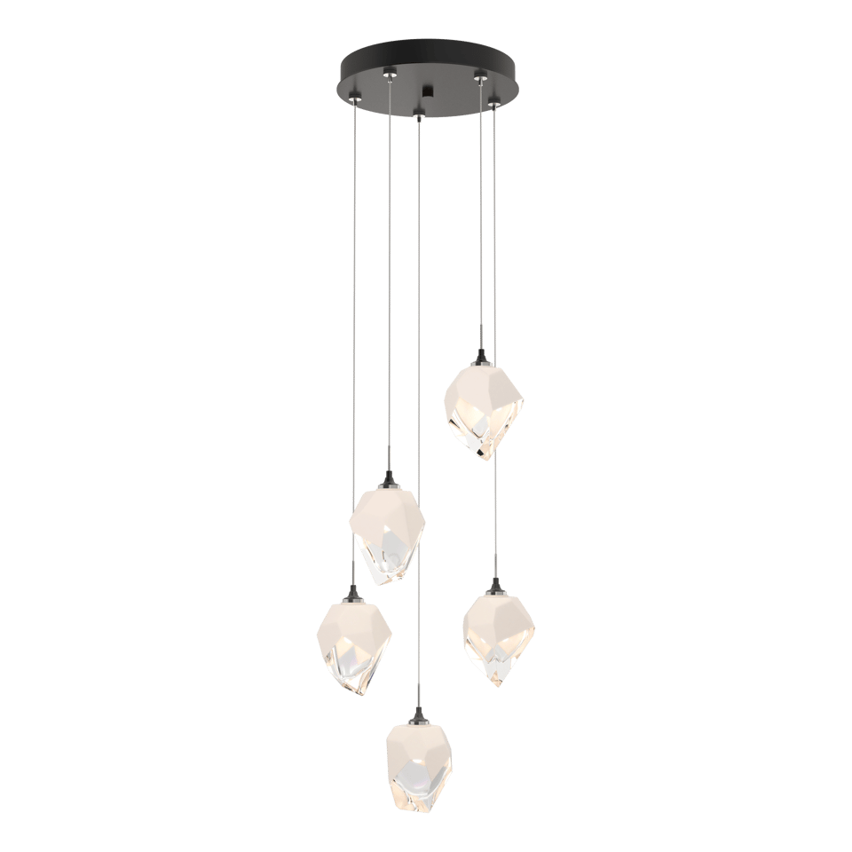 Chrysalis 5-Light Crystal Pendant by Hubbardton Forge - Dimmable, Adjustable Height, UL Damp Rated