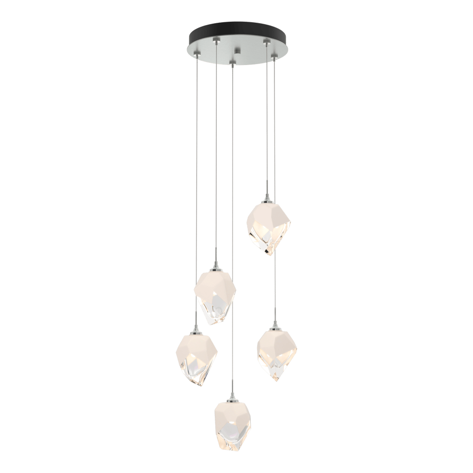 Chrysalis 5-Light Crystal Pendant by Hubbardton Forge - Dimmable, Adjustable Height, UL Damp Rated