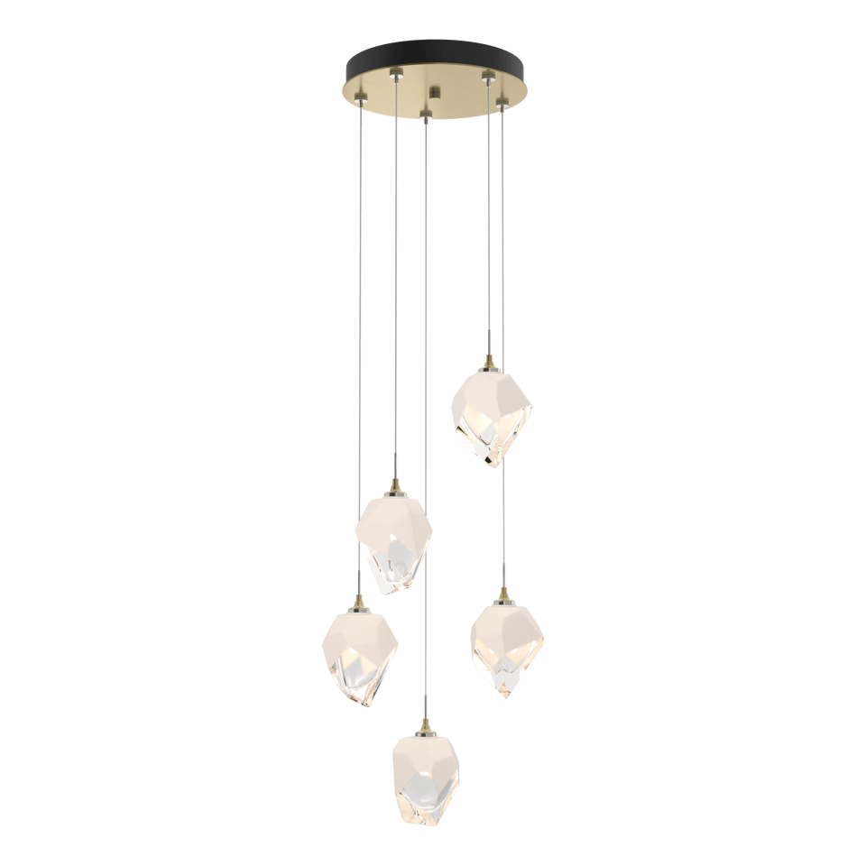 Chrysalis 5-Light Crystal Pendant by Hubbardton Forge - Dimmable, Adjustable Height, UL Damp Rated