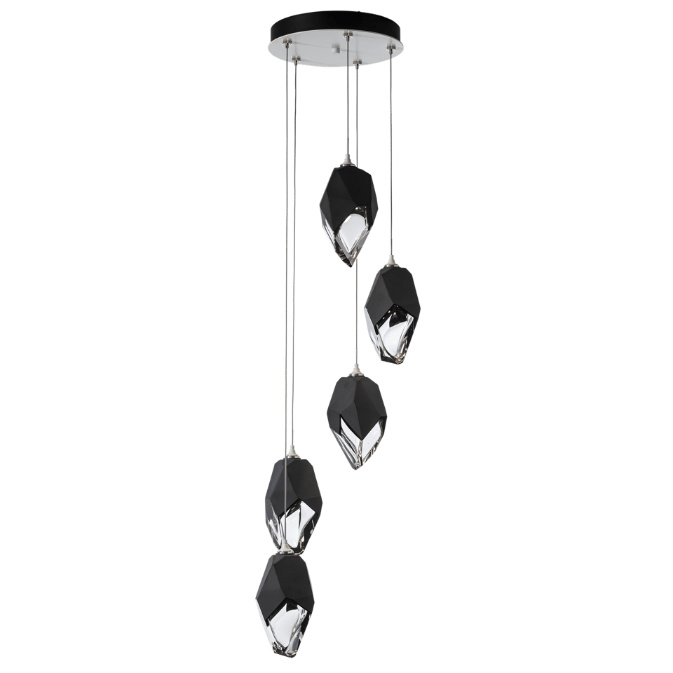 Hubbardton Forge Chrysalis 5-Light Large Crystal Pendant, Customizable Finishes, Dimmable, UL Damp Rated