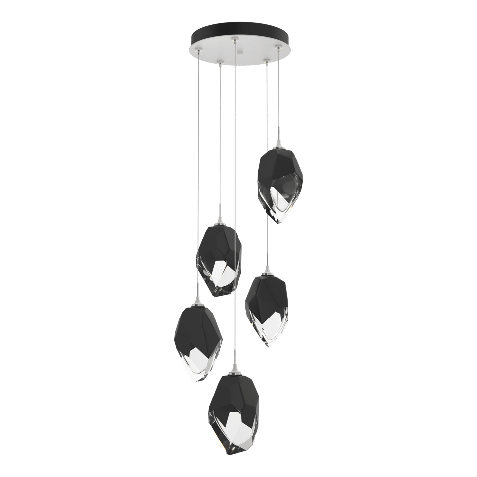 Hubbardton Forge Chrysalis 5-Light Large Crystal Pendant, Customizable Finishes, Dimmable, UL Damp Rated