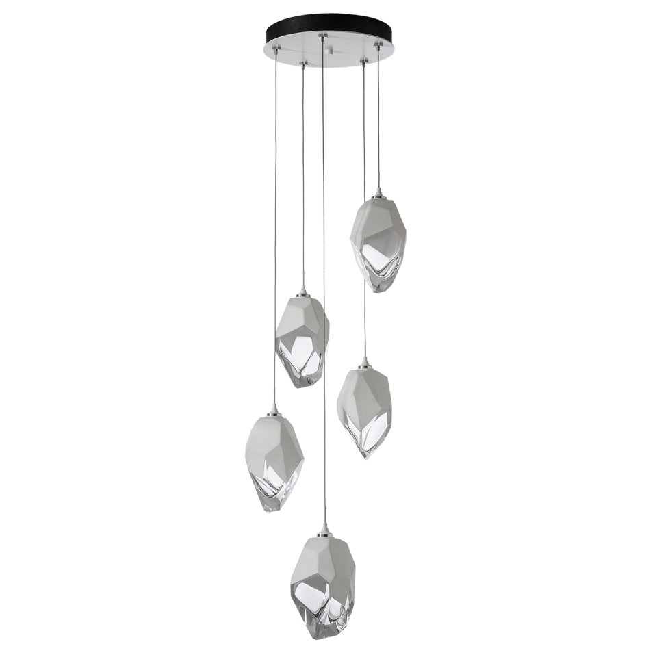 Hubbardton Forge Chrysalis 5-Light Large Crystal Pendant, Customizable Finishes, Dimmable, UL Damp Rated