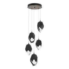 Hubbardton Forge Chrysalis 5-Light Large Crystal Pendant, Customizable Finishes, Dimmable, UL Damp Rated