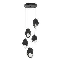 Hubbardton Forge Chrysalis 5-Light Large Crystal Pendant, Customizable Finishes, Dimmable, UL Damp Rated