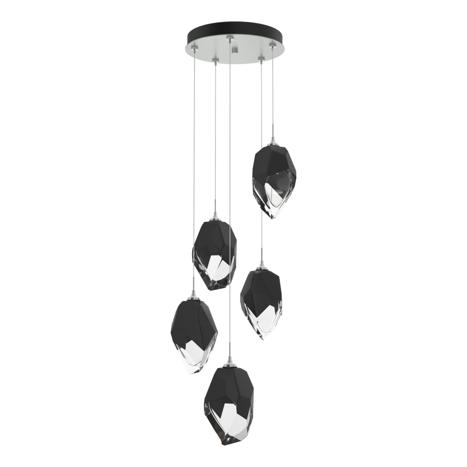 Hubbardton Forge Chrysalis 5-Light Large Crystal Pendant, Customizable Finishes, Dimmable, UL Damp Rated