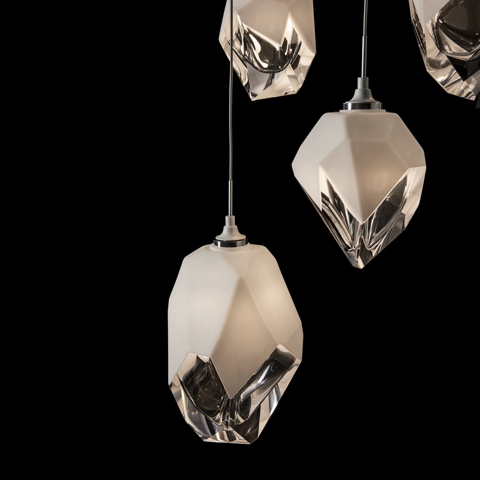 Chrysalis 5-Light Mixed Crystal Pendant by Hubbardton Forge with Dimmable Feature and Adjustable Height