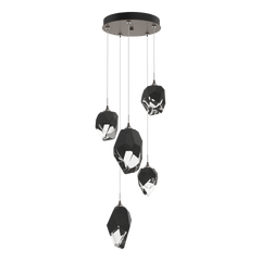 Chrysalis 5-Light Mixed Crystal Pendant by Hubbardton Forge with Dimmable Feature and Adjustable Height