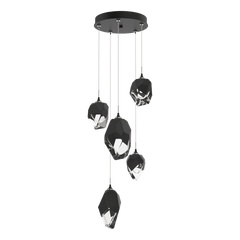 Chrysalis 5-Light Mixed Crystal Pendant by Hubbardton Forge with Dimmable Feature and Adjustable Height