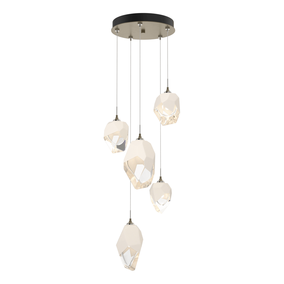 Chrysalis 5-Light Mixed Crystal Pendant by Hubbardton Forge with Dimmable Feature and Adjustable Height