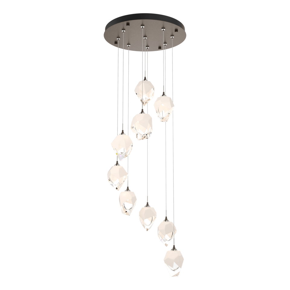 Chrysalis 9-Light Crystal Pendant by Hubbardton Forge - Versatile Adjustable Height, Dimmable Elegance