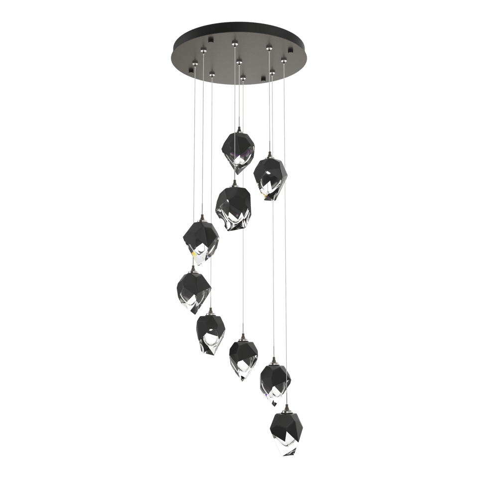 Chrysalis 9-Light Crystal Pendant by Hubbardton Forge - Versatile Adjustable Height, Dimmable Elegance