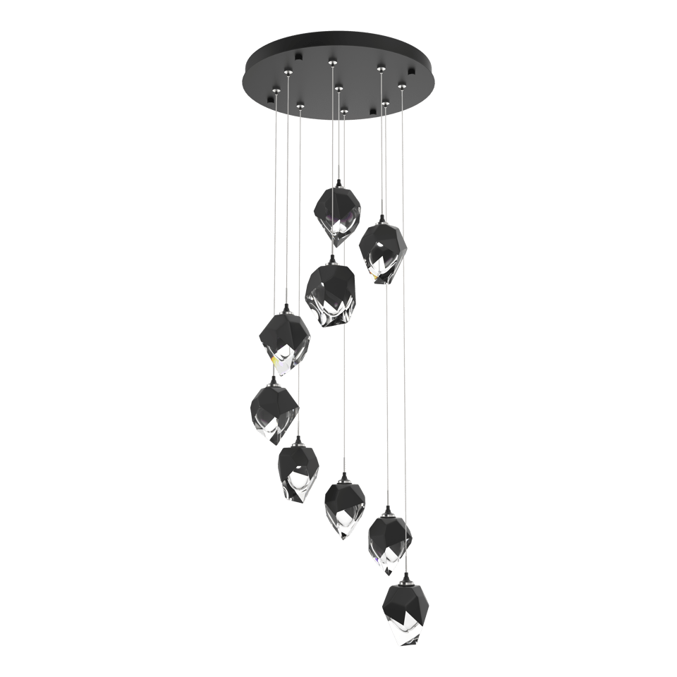 Chrysalis 9-Light Crystal Pendant by Hubbardton Forge - Versatile Adjustable Height, Dimmable Elegance