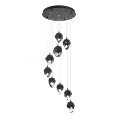 Chrysalis 9-Light Crystal Pendant by Hubbardton Forge - Versatile Adjustable Height, Dimmable Elegance