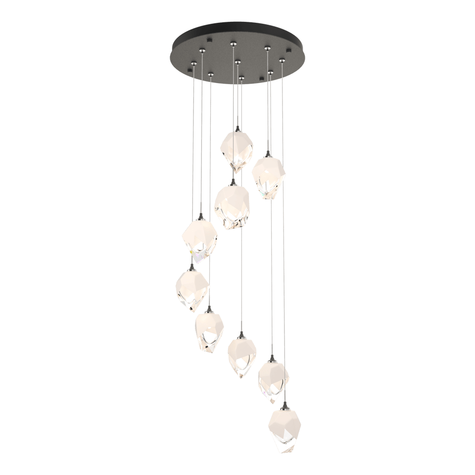 Chrysalis 9-Light Crystal Pendant by Hubbardton Forge - Versatile Adjustable Height, Dimmable Elegance