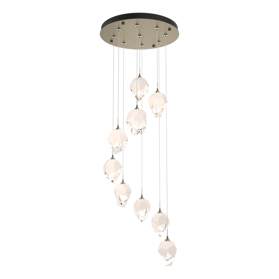 Chrysalis 9-Light Crystal Pendant by Hubbardton Forge - Versatile Adjustable Height, Dimmable Elegance