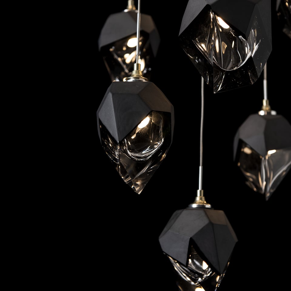 Chrysalis 9-Light Crystal Pendant by Hubbardton Forge - Versatile Adjustable Height, Dimmable Elegance