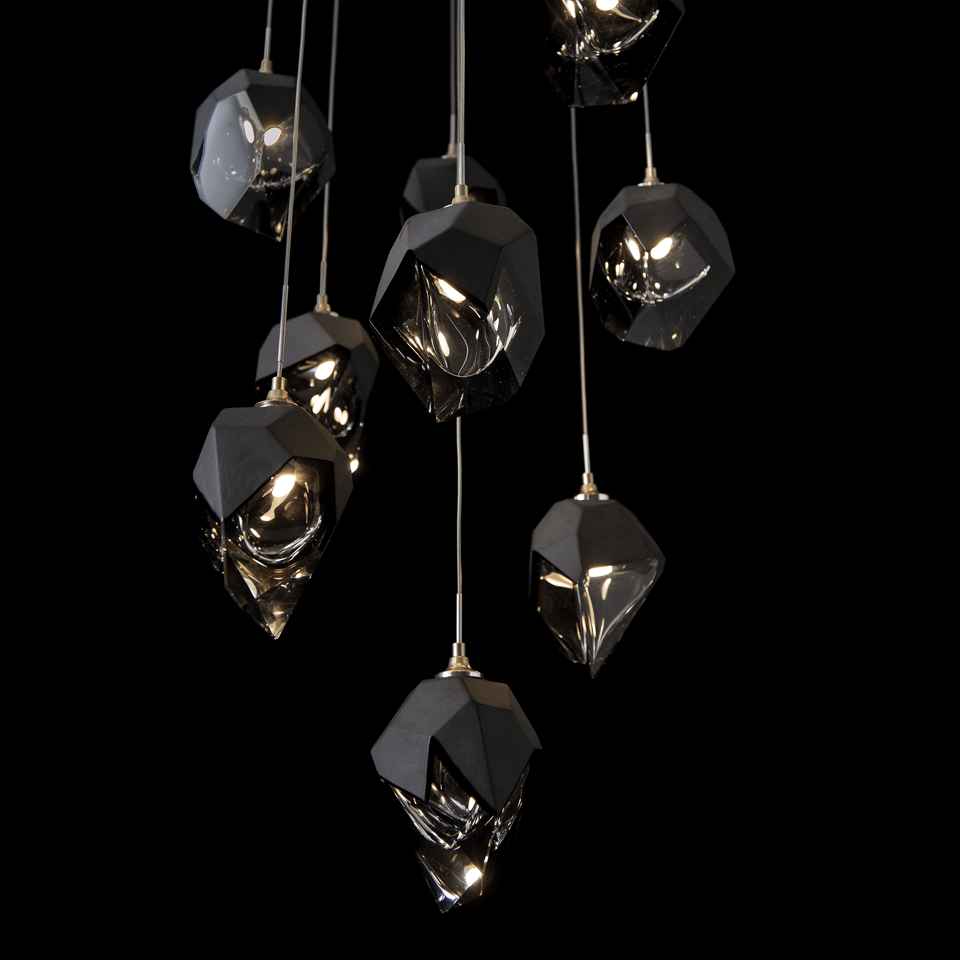 Chrysalis 9-Light Crystal Pendant by Hubbardton Forge - Versatile Adjustable Height, Dimmable Elegance