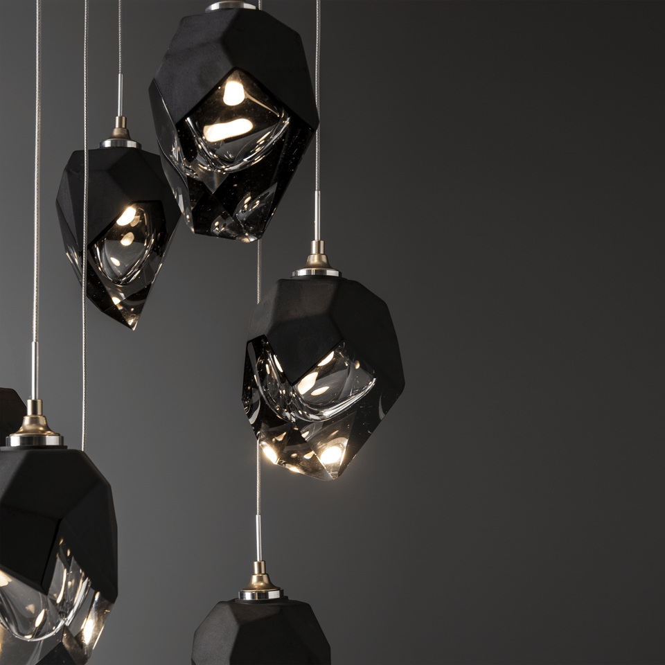 Chrysalis 9-Light Crystal Pendant by Hubbardton Forge - Versatile Adjustable Height, Dimmable Elegance