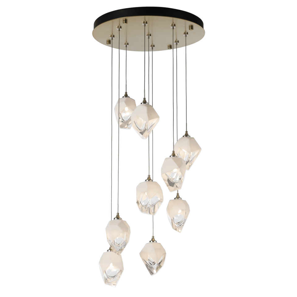 Chrysalis 9-Light Crystal Pendant by Hubbardton Forge - Versatile Adjustable Height, Dimmable Elegance