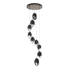 Hubbardton Forge Chrysalis 9-Light Crystal Pendant with Adjustable Height & UL Damp Safety Rating