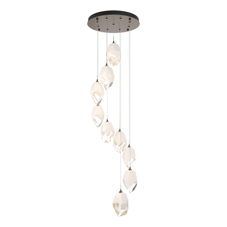 Hubbardton Forge Chrysalis 9-Light Crystal Pendant with Adjustable Height & UL Damp Safety Rating