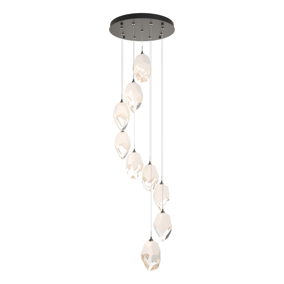 Hubbardton Forge Chrysalis 9-Light Crystal Pendant with Adjustable Height & UL Damp Safety Rating