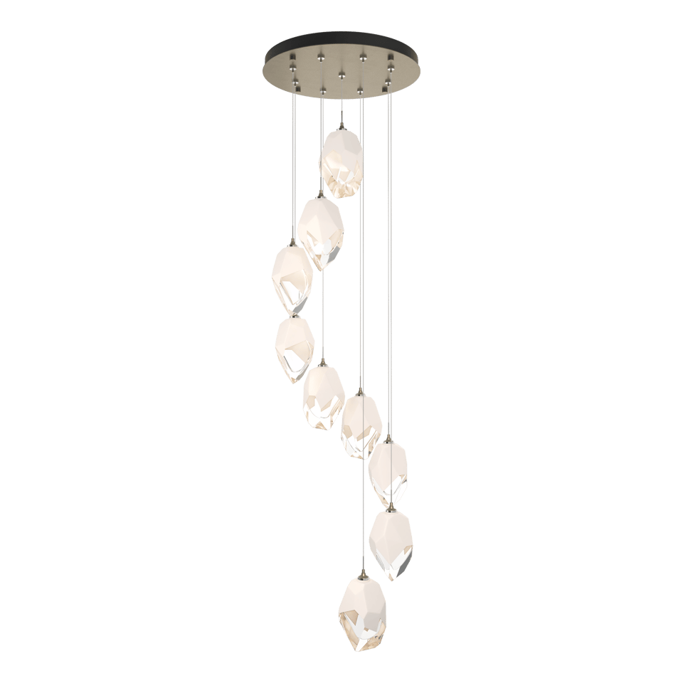 Hubbardton Forge Chrysalis 9-Light Crystal Pendant with Adjustable Height & UL Damp Safety Rating