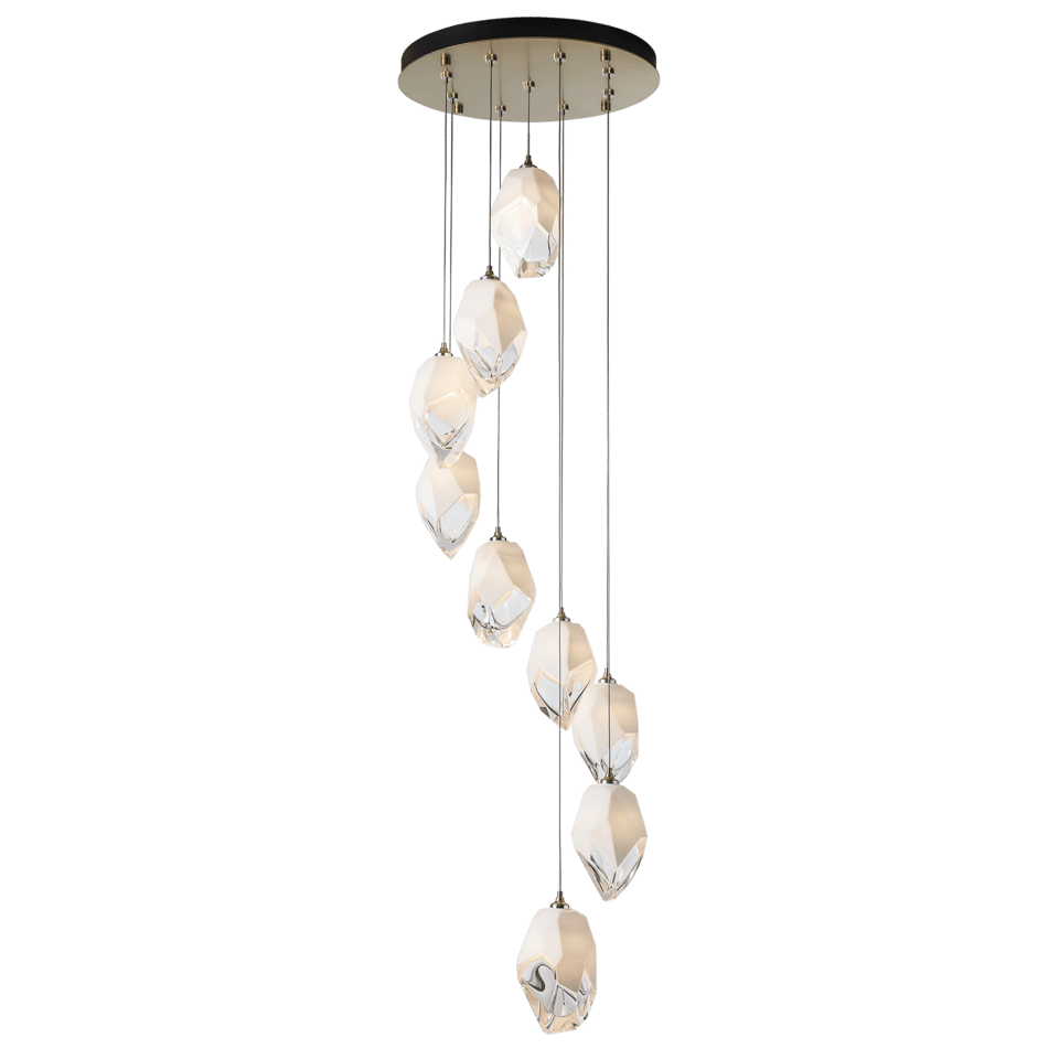 Hubbardton Forge Chrysalis 9-Light Crystal Pendant with Adjustable Height & UL Damp Safety Rating