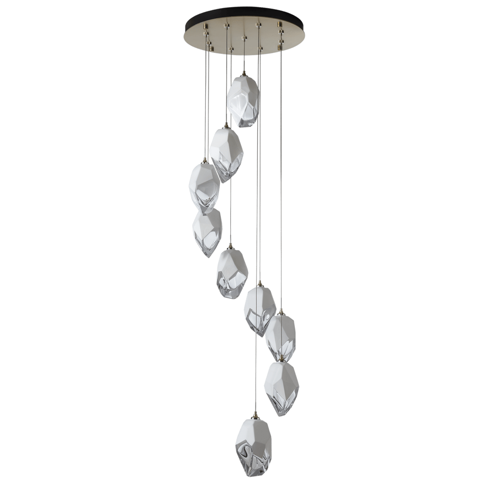 Hubbardton Forge Chrysalis 9-Light Crystal Pendant with Adjustable Height & UL Damp Safety Rating