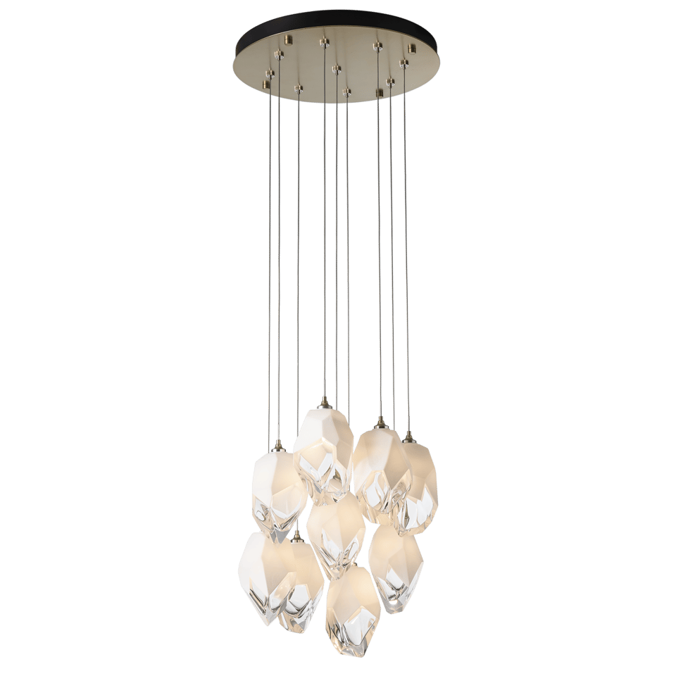 Hubbardton Forge Chrysalis 9-Light Crystal Pendant with Adjustable Height & UL Damp Safety Rating