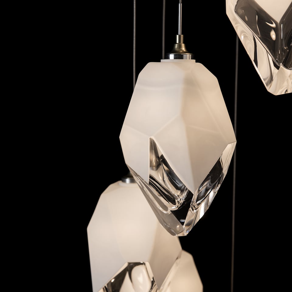 Hubbardton Forge Chrysalis 9-Light Crystal Pendant with Adjustable Height & UL Damp Safety Rating