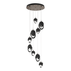 Chrysalis 9-Light Mixed Crystal Pendant by Hubbardton Forge - Dimmable, Versatile Design, UL Damp Rated