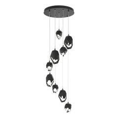 Chrysalis 9-Light Mixed Crystal Pendant by Hubbardton Forge - Dimmable, Versatile Design, UL Damp Rated