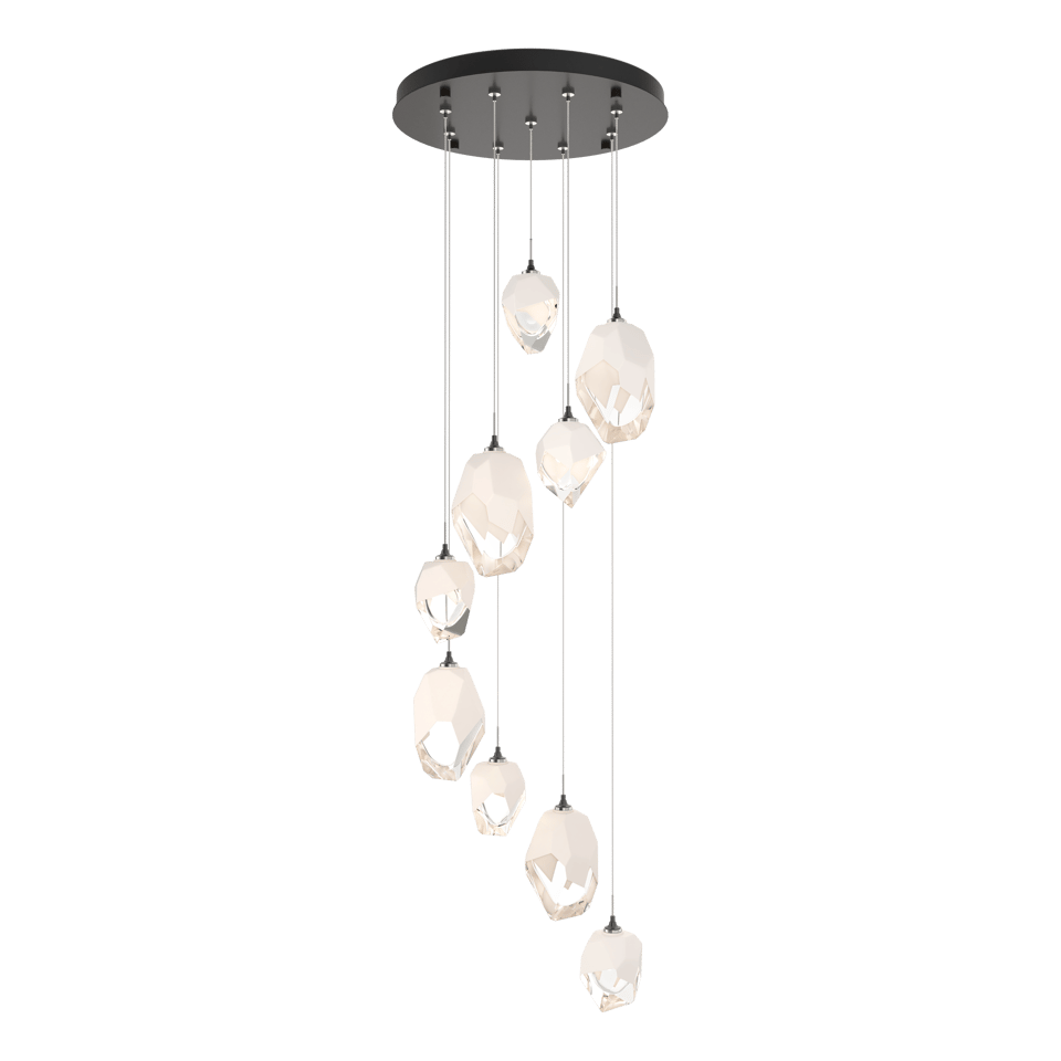 Chrysalis 9-Light Mixed Crystal Pendant by Hubbardton Forge - Dimmable, Versatile Design, UL Damp Rated