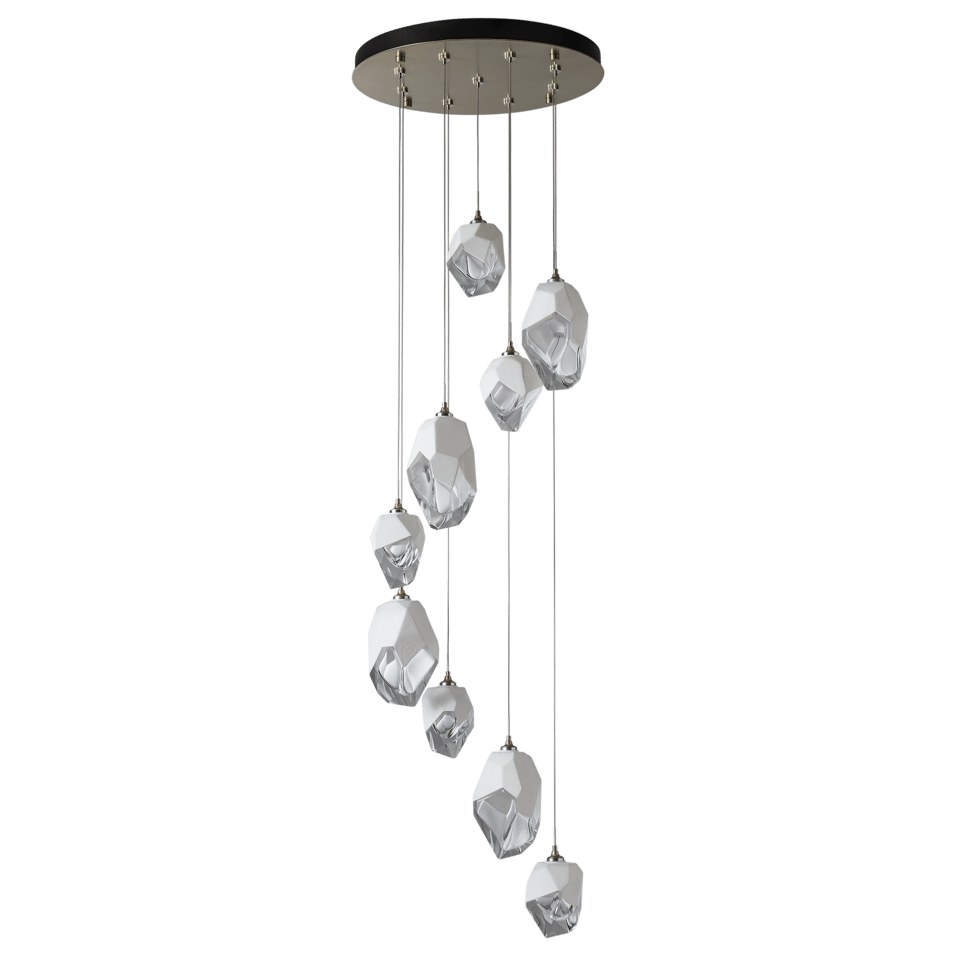 Chrysalis 9-Light Mixed Crystal Pendant by Hubbardton Forge - Dimmable, Versatile Design, UL Damp Rated