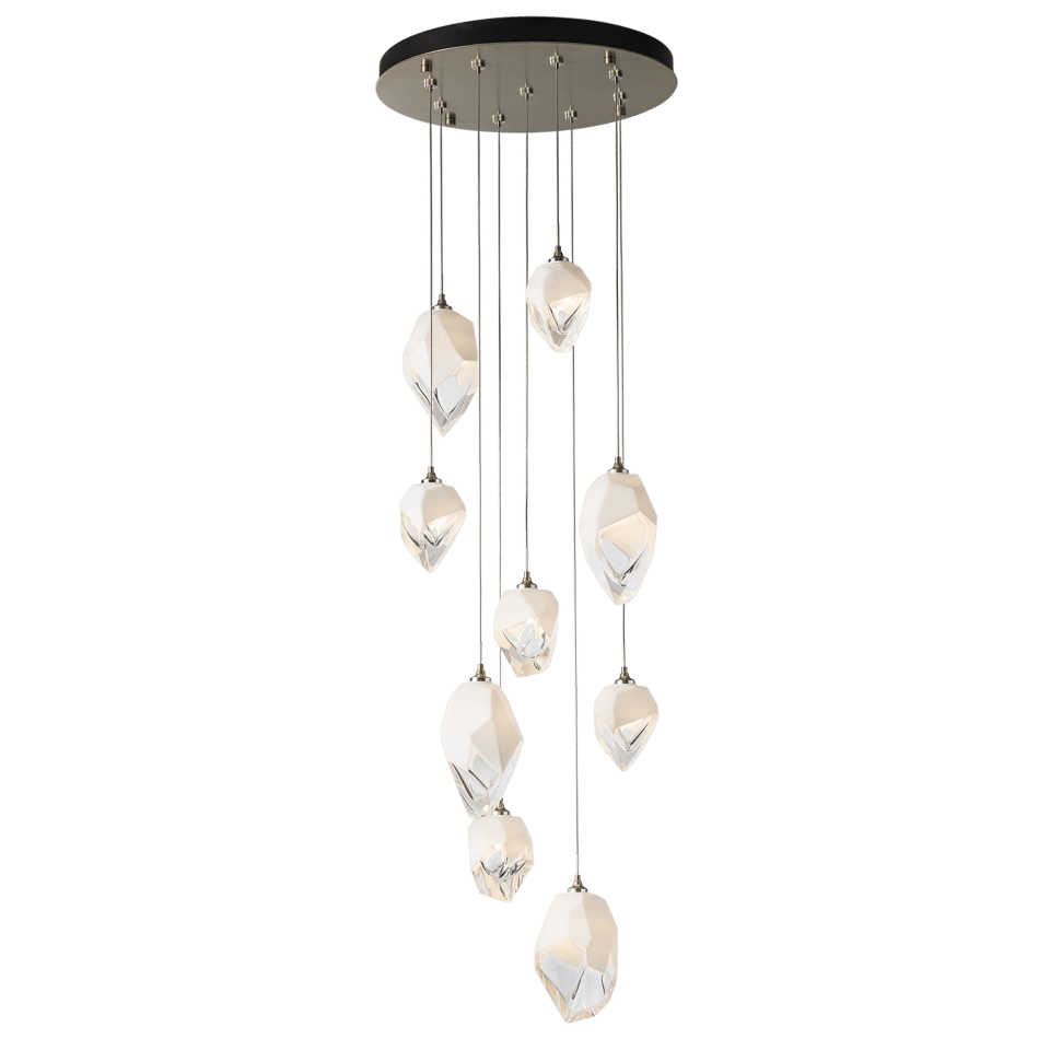 Chrysalis 9-Light Mixed Crystal Pendant by Hubbardton Forge - Dimmable, Versatile Design, UL Damp Rated