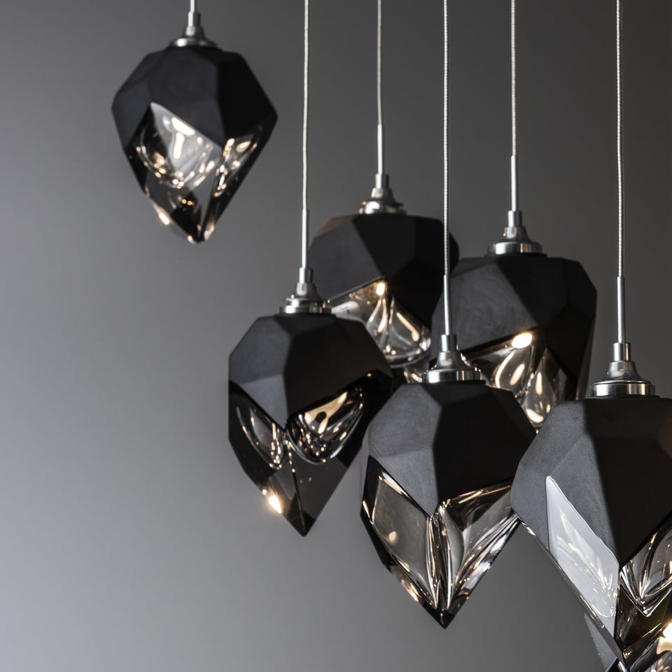 Chrysalis 10-Light Small Crystal Pendant by Hubbardton Forge - Dimmable, Handcrafted Elegance