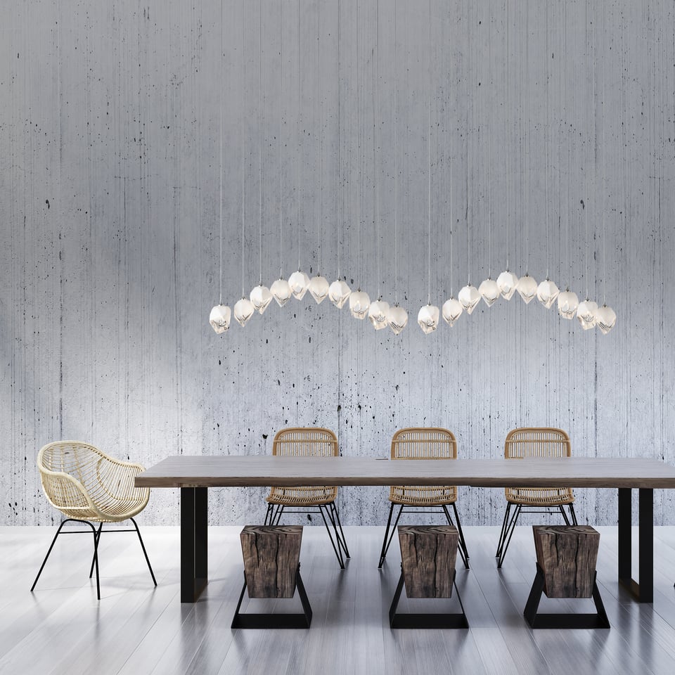 Chrysalis 10-Light Small Crystal Pendant by Hubbardton Forge - Dimmable, Handcrafted Elegance