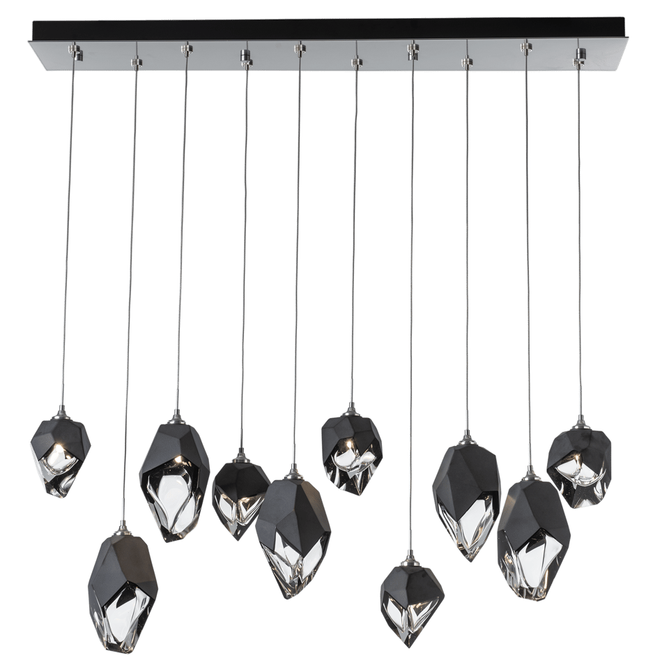 Chrysalis 10-Light Mixed Crystal Pendant By Hubbardton Forge, Dimmable With Adjustable Height