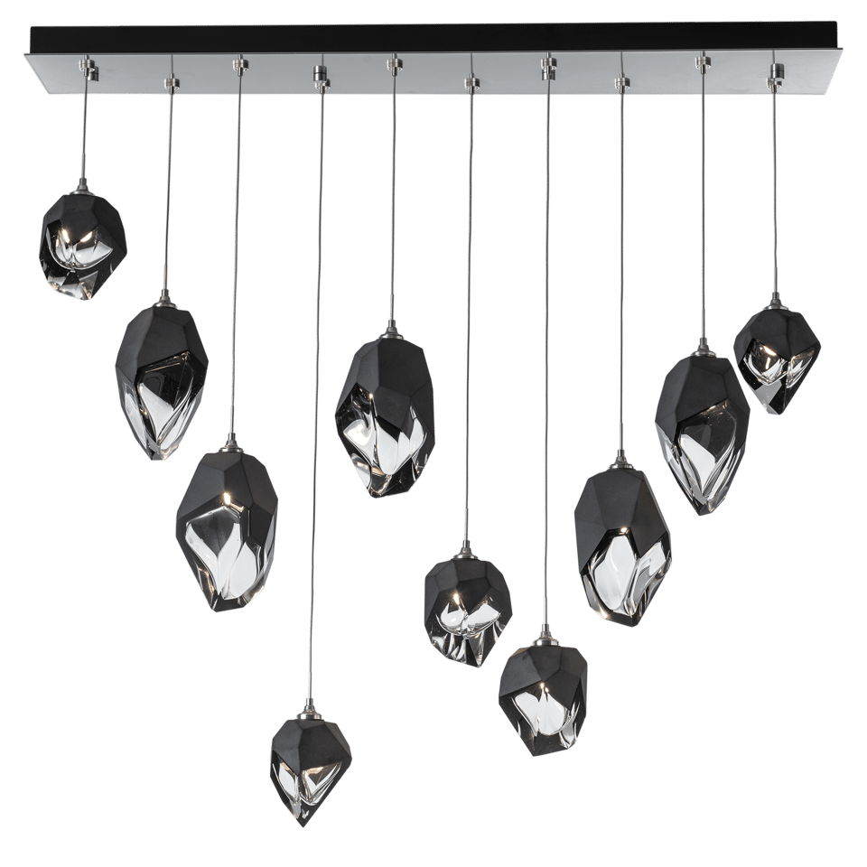 Chrysalis 10-Light Mixed Crystal Pendant By Hubbardton Forge, Dimmable With Adjustable Height