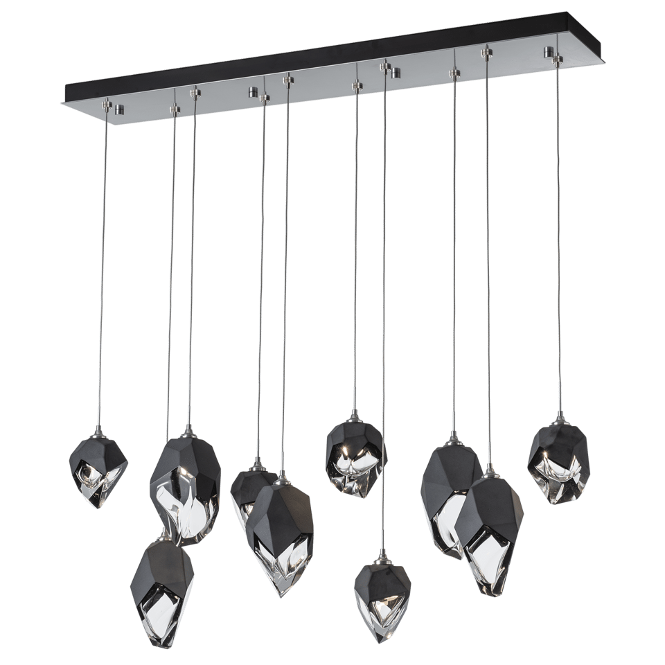 Chrysalis 10-Light Mixed Crystal Pendant By Hubbardton Forge, Dimmable With Adjustable Height