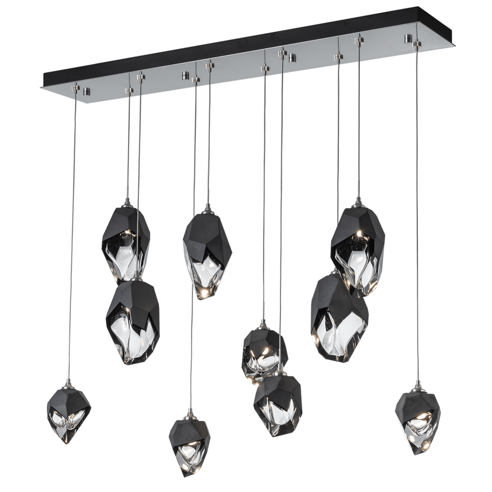 Chrysalis 10-Light Mixed Crystal Pendant By Hubbardton Forge, Dimmable With Adjustable Height