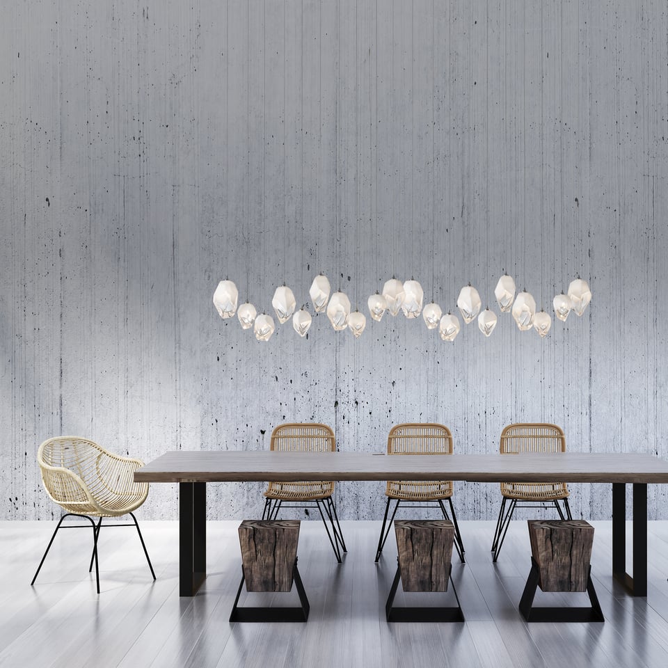 Chrysalis 10-Light Mixed Crystal Pendant By Hubbardton Forge, Dimmable With Adjustable Height