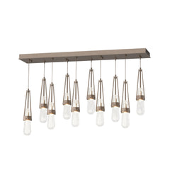 Link 10-Light Adjustable Blown Glass Pendant by Hubbardton Forge - Handmade Dimmable Elegance